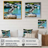 Coastal sentinelPelican photo - Animals Canvas Wall Art