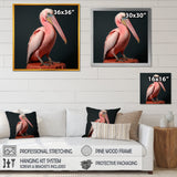 Coastal Watch pink Pelican - Pelican Framed Canvas Art