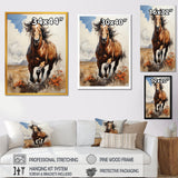 Brown Horse galloping in the wild - Horse Bedroom Wall Art