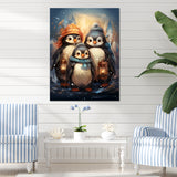 Christmas winter Penguin Party - Penguin Canvas Wall Art