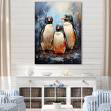 Winter Feathers Penguin family - Penguin Wall Decor