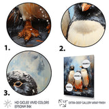 Winter Feathers Penguin family - Penguin Wall Decor