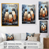 Winter Feathers Penguin family - Penguin Wall Decor