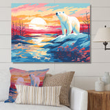 Sunrise polar bear Artic whispers - Pink Bear Wall Art