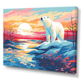 Sunrise polar bear Artic whispers - Pink Bear Wall Art