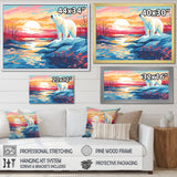 Sunrise polar bear Artic whispers - Pink Bear Wall Art