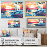 Sunrise polar bear Artic whispers - Pink Bear Wall Art