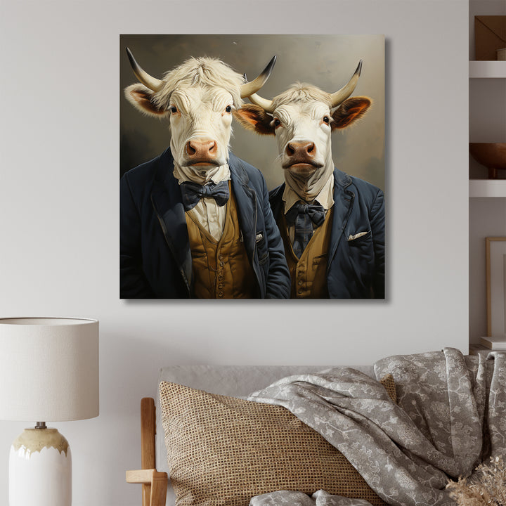 Portrait Scottish Highlander in suit - Cow Home Decor Art