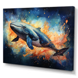 Blue Majesty Whale in Watercolor - Whale Living Room Wall Art