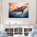 Blue Majesty dolphin in Watercolor - Dolphin Bedroom Wall Art