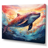 Blue Majesty dolphin in Watercolor - Dolphin Bedroom Wall Art