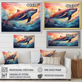 Blue Majesty dolphin in Watercolor - Dolphin Bedroom Wall Art