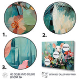 Green curious rat blooms - Mouse Wall Decor