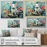 Green curious rat blooms - Mouse Wall Decor