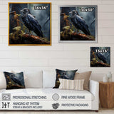 Black Raven forest Guardian I - Animals Canvas Wall Art