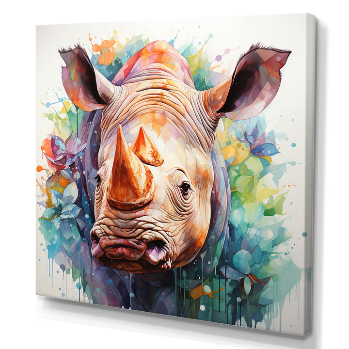 Innocent Rhino portrait - Rhinoceros Living Room Wall Art