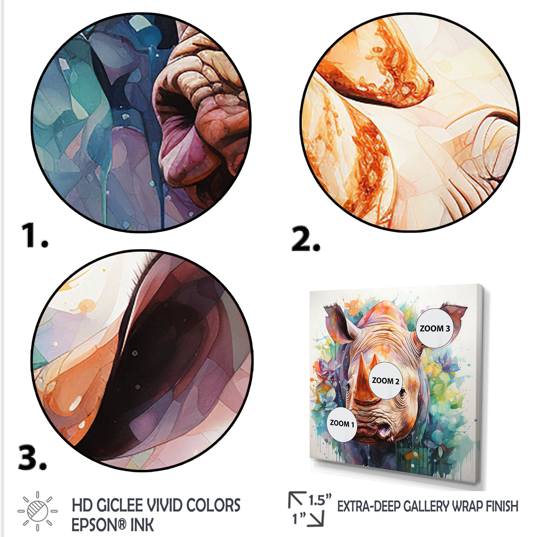 Innocent Rhino portrait - Rhinoceros Living Room Wall Art