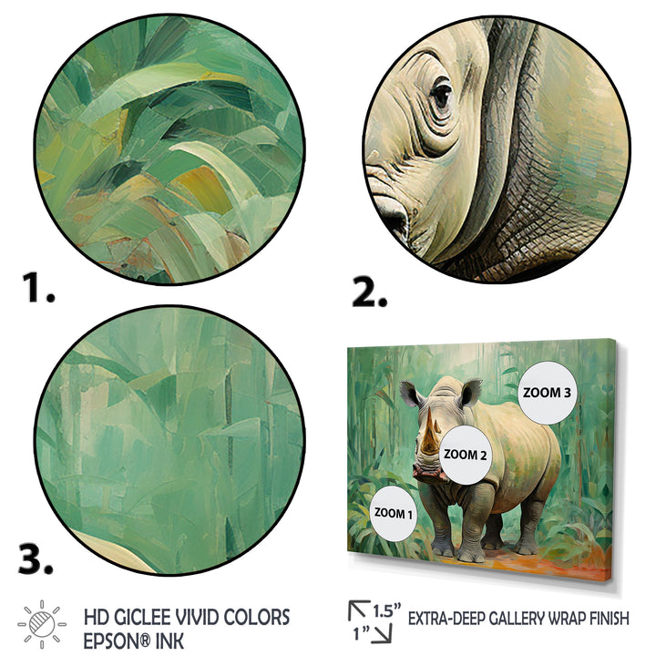 Rhinoceros jungle horizon - Rhinoceros Canvas Wall Art