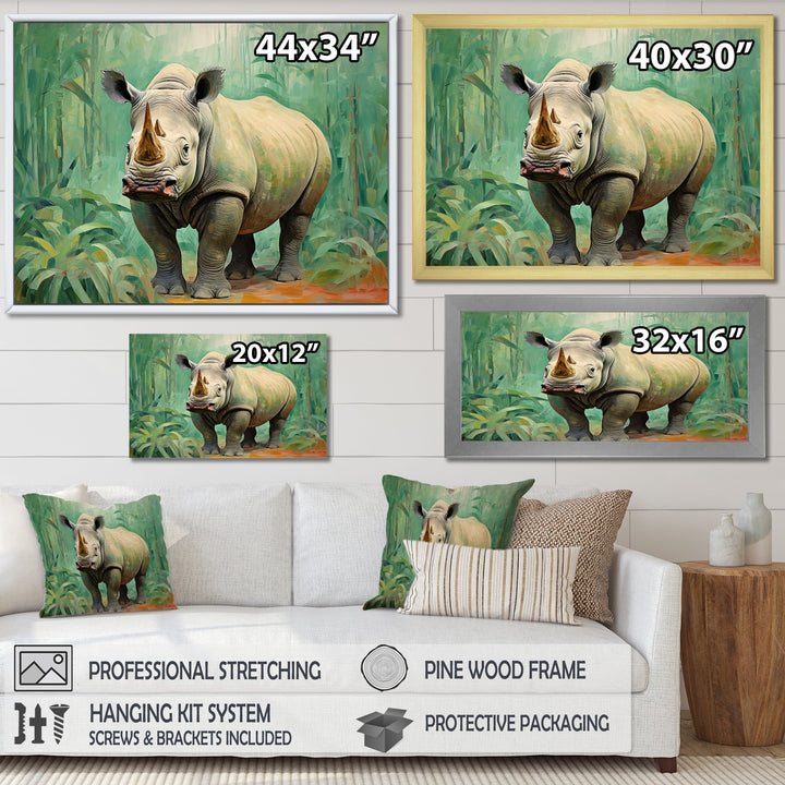 Rhinoceros jungle horizon - Rhinoceros Canvas Wall Art