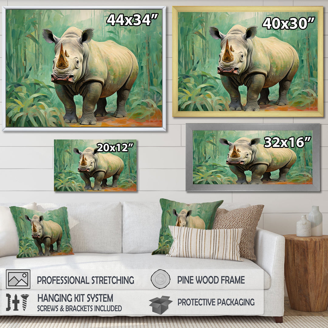 Rhinoceros jungle horizon - Rhinoceros Canvas Wall Art