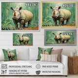 Rhinoceros jungle horizon - Rhinoceros Canvas Wall Art