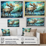 Moose morning Lake serenity - Moose Wall Decor