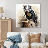 Black Playful Skunk meadows - Skunk Wall Art Prints