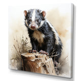 Black Playful Skunk meadows - Skunk Wall Art Prints