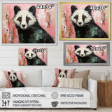 Playful black Skunk on pink - Skunk Wall Art Prints
