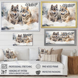 Forest Wolves in winter landscape - Wolf Canvas Wall Art