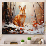 Frosty Rabbit winter Solitude - Rabbit Canvas Wall Art