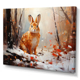 Frosty Rabbit winter Solitude - Rabbit Canvas Wall Art