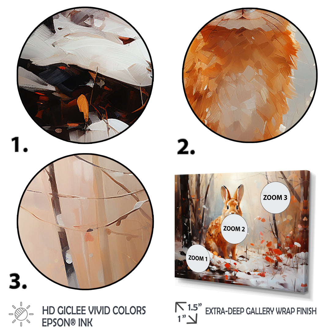 Frosty Rabbit winter Solitude - Rabbit Canvas Wall Art