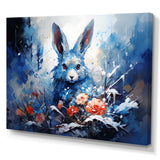 Blue Rabbit winter Solitude - Rabbit Wall Decor