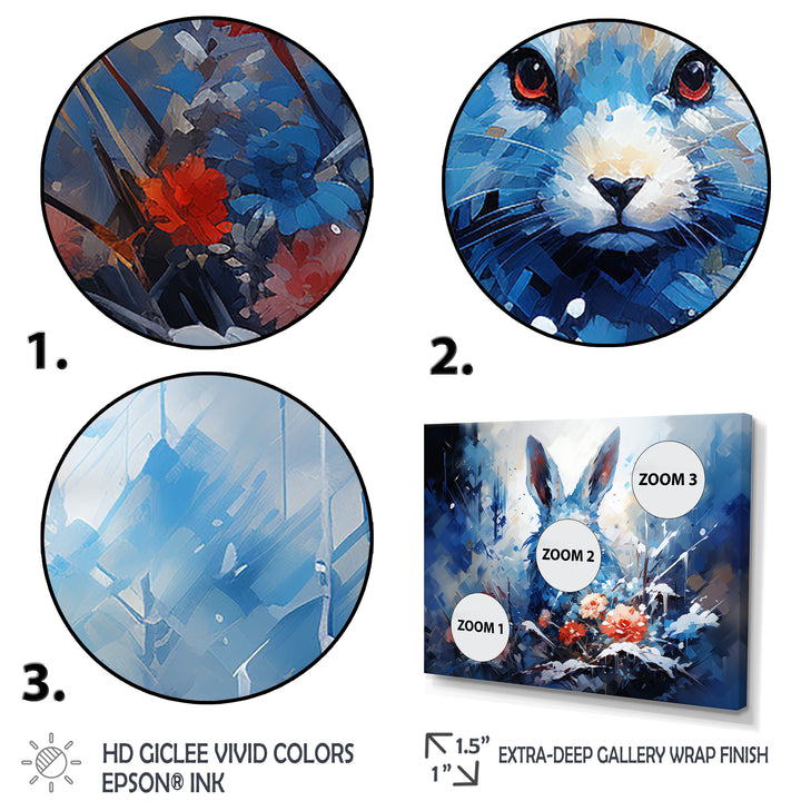 Blue Rabbit winter Solitude - Rabbit Wall Decor