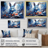 Blue Rabbit winter Solitude - Rabbit Wall Decor