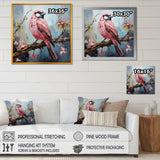 Blue and pink bird floral tree Harmony - Bird Wall Decor