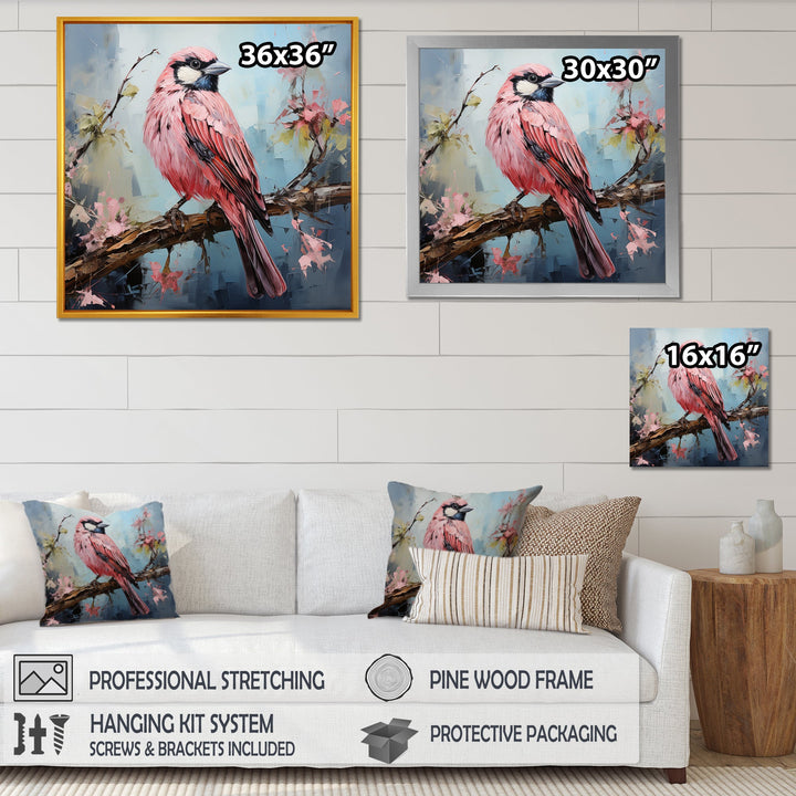 Blue and pink bird floral tree Harmony - Bird Wall Decor