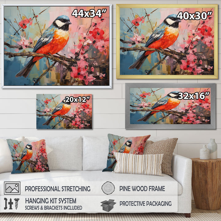 Blue bird floral tree harmony - Blue Bird Wall Art