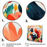 Blue and orange Forest Squirrel - Squirrel Living Room Wall Art