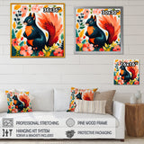 Blue and orange Forest Squirrel - Squirrel Living Room Wall Art
