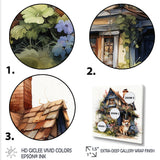 Corgi doghouse blooms - Dog Canvas Wall Art