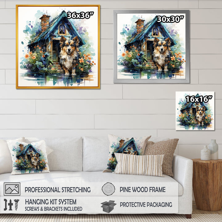 Cozy Sheltie Cottage - Dog Wall Art Prints