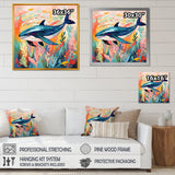 Colorful whale underwater majesty - Green Whale Wall Art