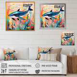 Colorful whale underwater majesty - Green Whale Wall Art