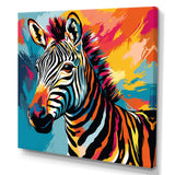 Colorful Popart Zebra fantasy I - Animals Canvas Wall Art