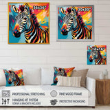 Colorful Popart Zebra fantasy I - Animals Canvas Wall Art