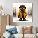 Yellow nursery teddy bear adventures - Nursery Teddy Bear Wall Art Prints