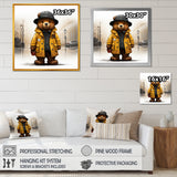 Yellow nursery teddy bear adventures - Nursery Teddy Bear Wall Art Prints