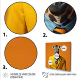 Yellow and orange suited up zebra - Zebra Fashion Bedroom Wall Art
